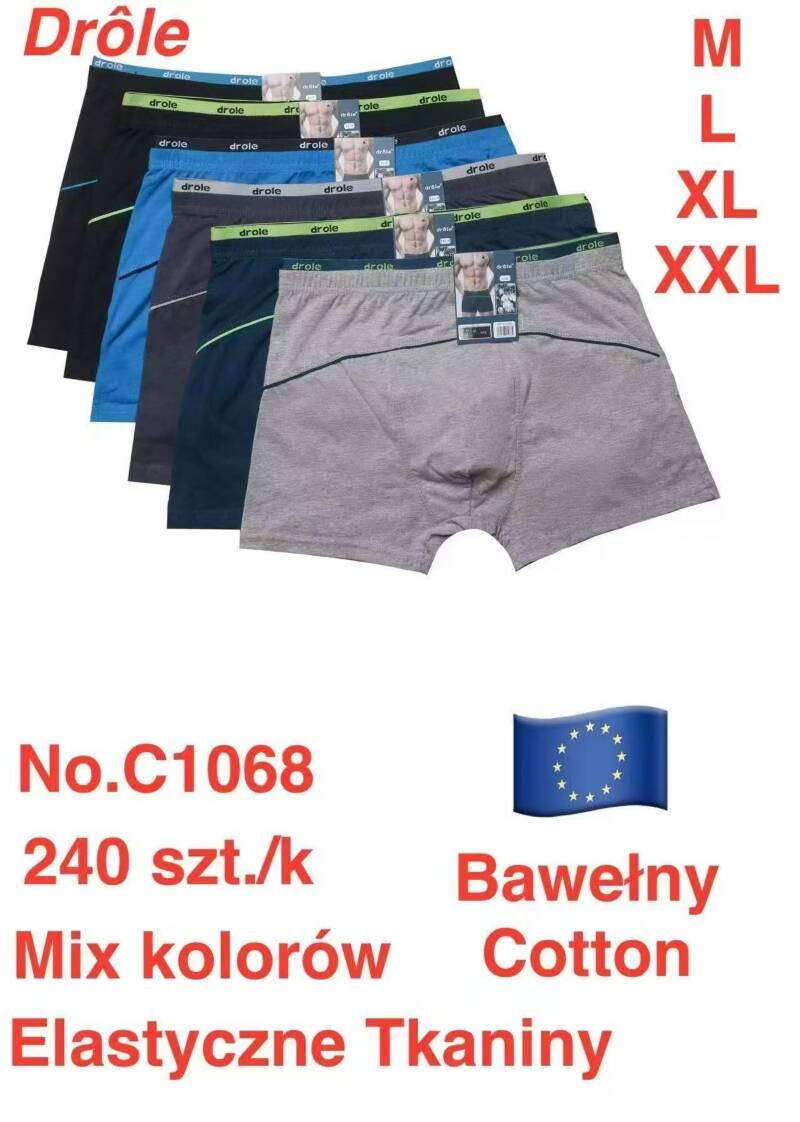 Bokserki męskie Roz M-2XL, Mix kolor Paczka 24 szt